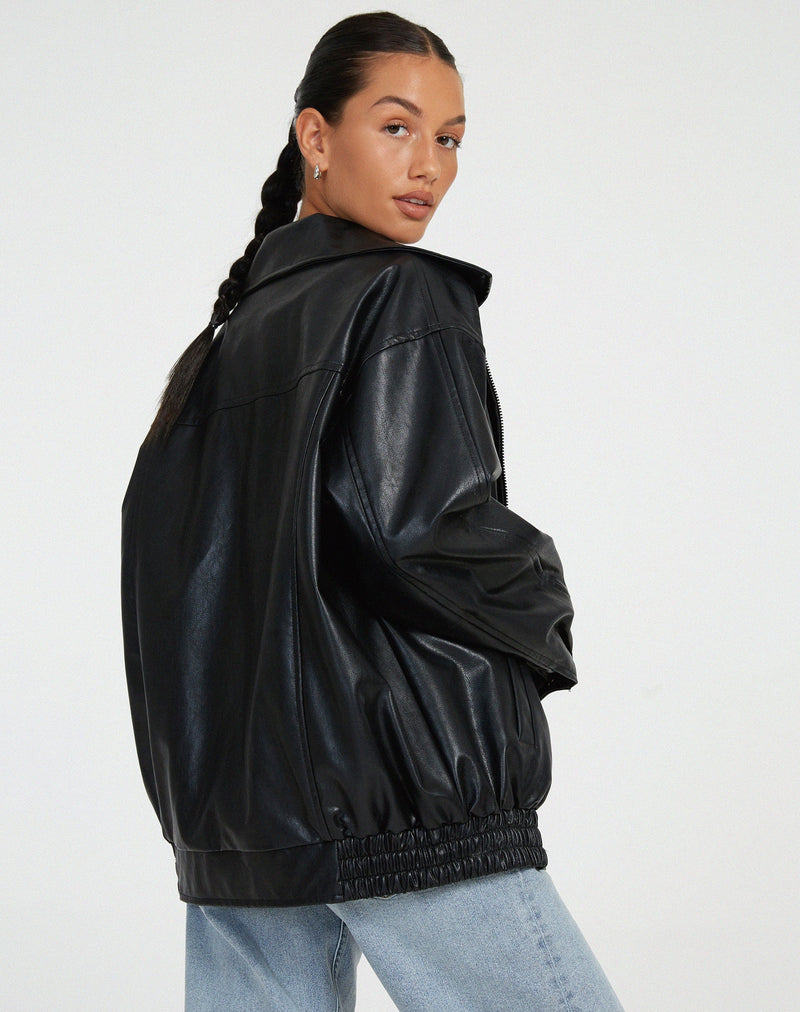 Oversized Los Leren Damesjacke – Yara