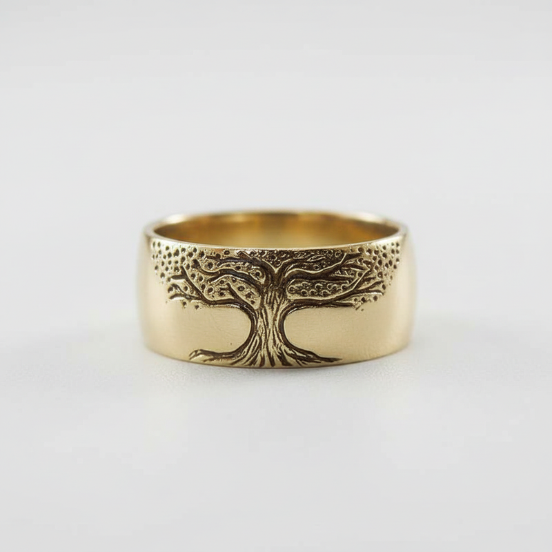 Edelstahlring Mit Baumdesign - TreeRing