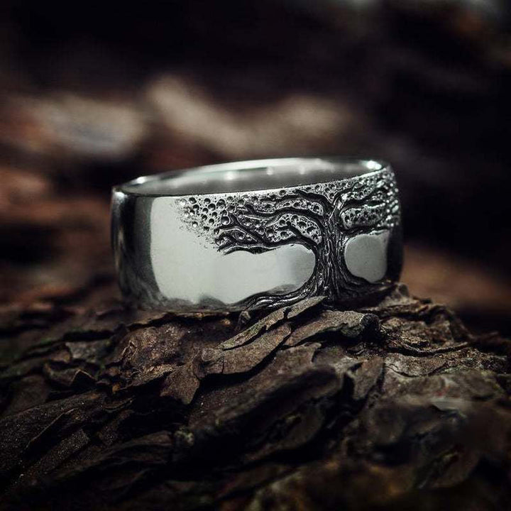 Edelstahlring Mit Baumdesign - TreeRing