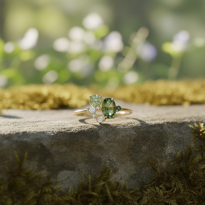 Edelsteinring Mit Zirkon - PeridotRing