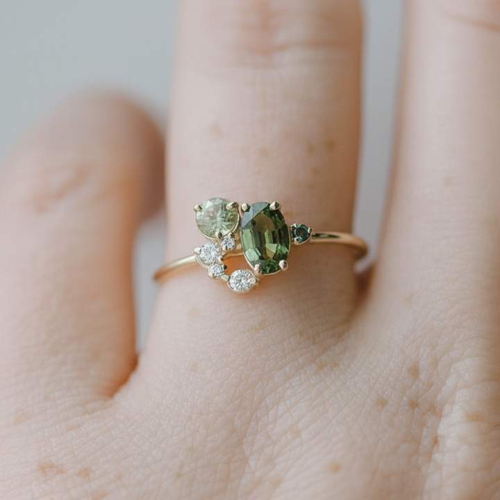 Edelsteinring Mit Zirkon - PeridotRing