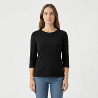 Effen Damesshirt Met Ronde Hals - Adrienne