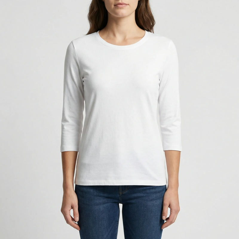 Effen Damesshirt Met Ronde Hals - Adrienne