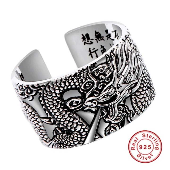 Einstellbarer Silberring - DragonRing