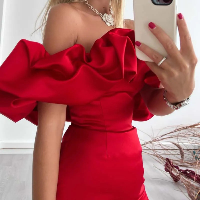 Kleid mit asymmetrischem Schulterdesign – Elin