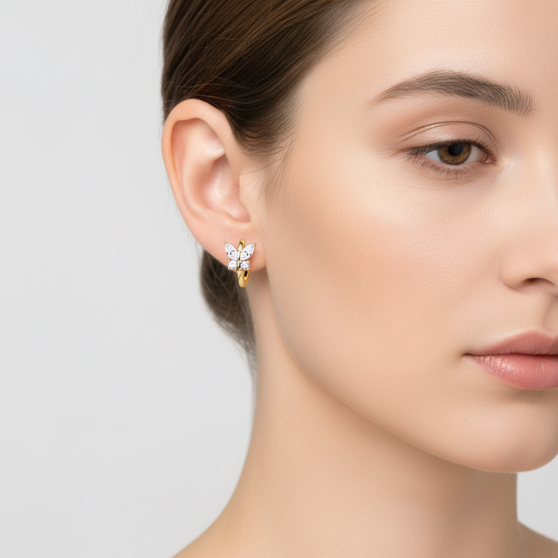 Elegante Creolen Mit Anhänger - ButterflyHoop