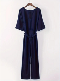 Damen-Jumpsuit mit Bindegürtel – Selina Herbstedition
