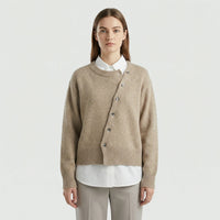 Eleganter Wickelstrickjacke Mit Knopfdetail - Marcella