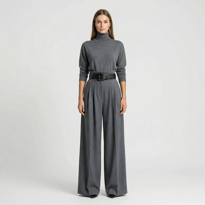 Elegantes Rollkragen-Hosen-Set Für Damen - Joanne