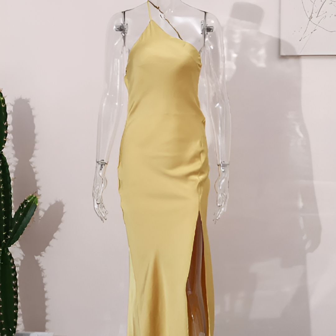 Gelbe Sommerkleid mit Offenem Rücken – Noëlle