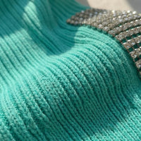 Eng Anliegendes Strickshirt Damen Mit Glitzernden Schultern - Laura