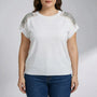 Eng Anliegendes Strickshirt Damen Mit Glitzernden Schultern - Laura