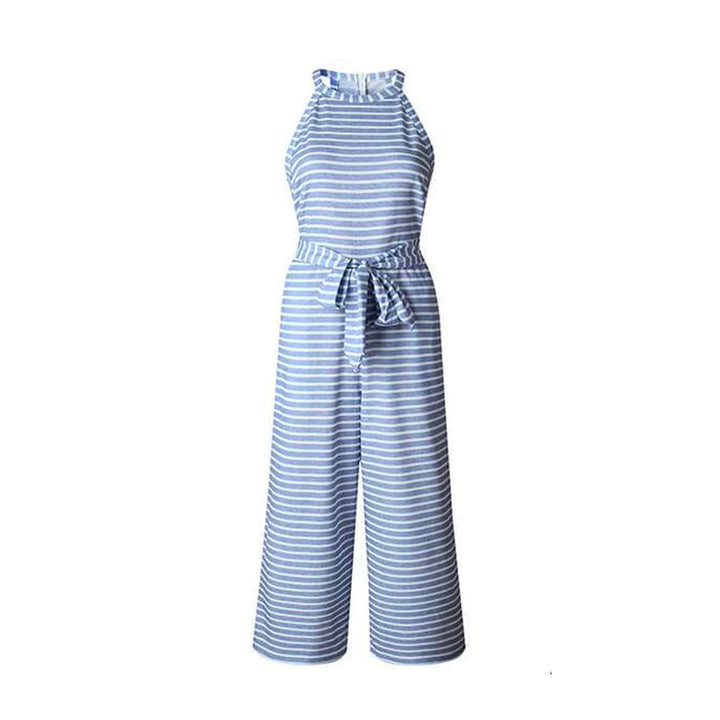 Luftiger & Stilvoller Damen Jumpsuit mit Taillengürtel und Streifen – Nayla