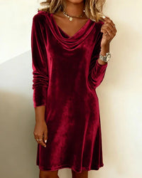 Festive Dress With Soft Cowl Neckline - Paulette