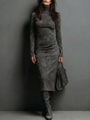 Figure-Hugging Midi Dress With High Neck - Peggy