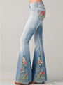 Flared Jeans With Floral Print - Deanna