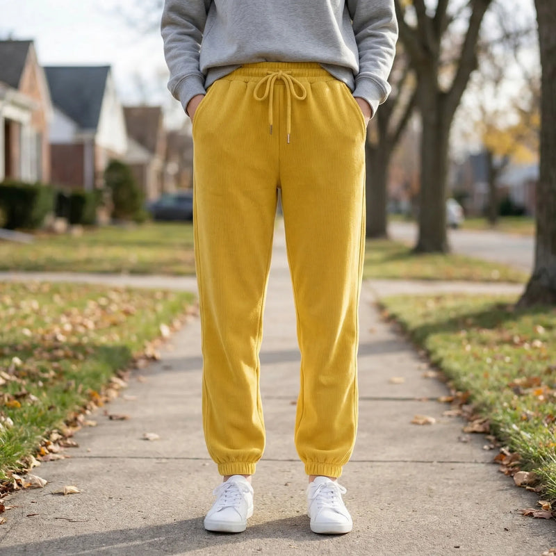 Fleece-Lined Ankle-Length Jogger Trousers - Margie