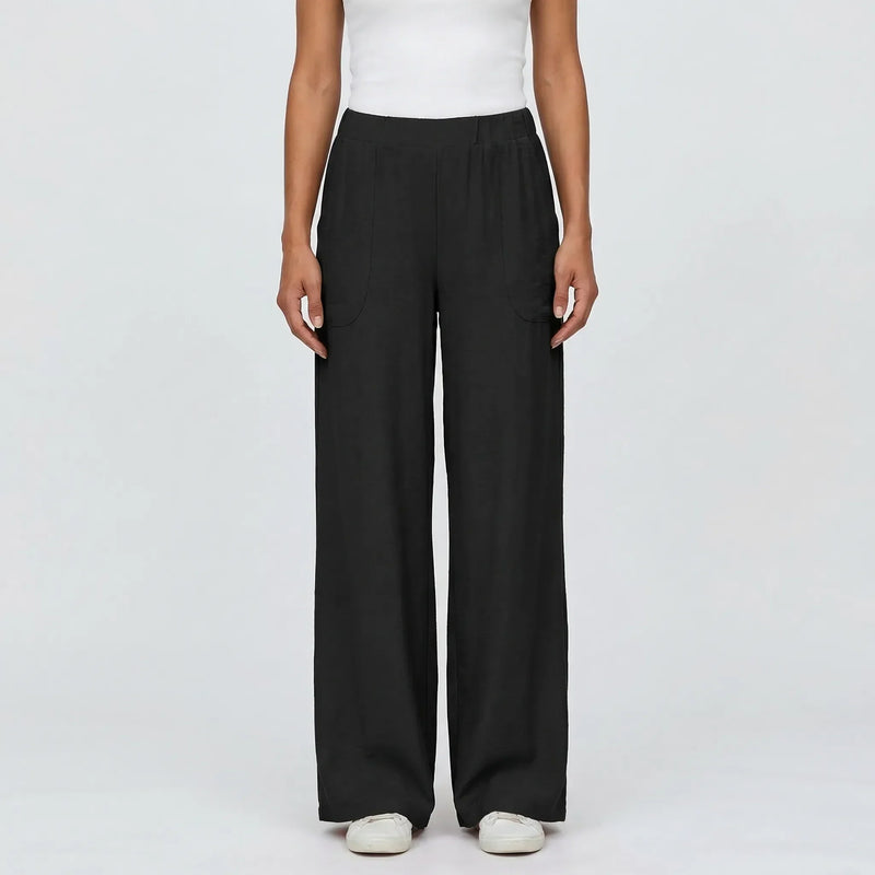 Full-Length Wide-Leg Casual Trousers - Renee