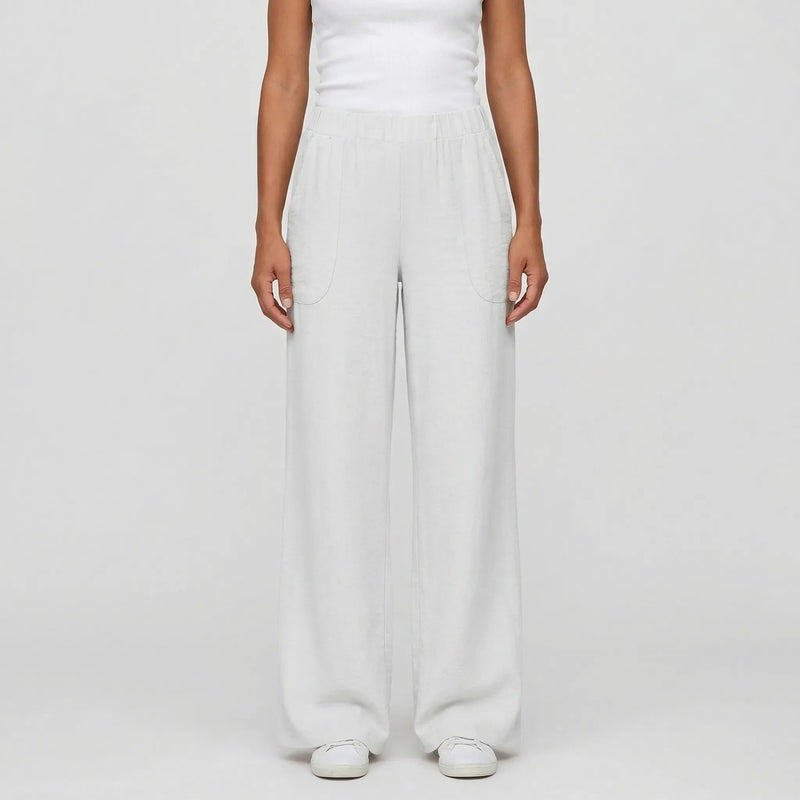 Full-Length Wide-Leg Casual Trousers - Renee