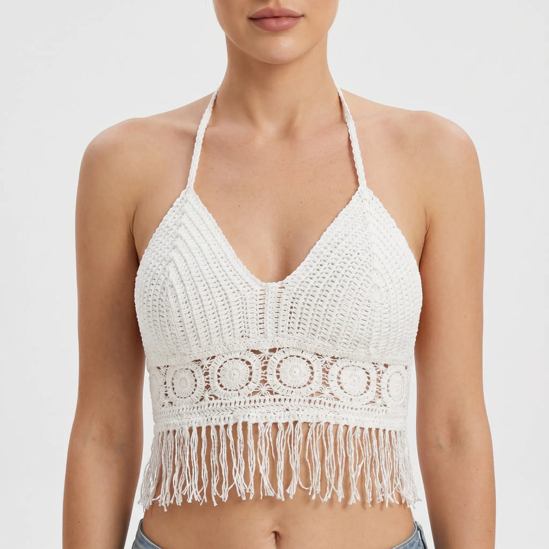 Gehäkeltes Neckholder-Crop-Top - Jane