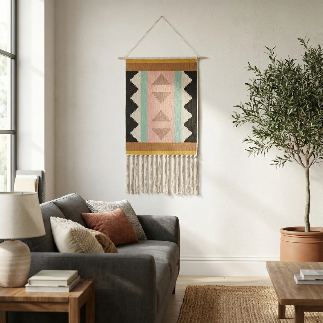 Geometrischer Boho-Wandbehang - Garduraft