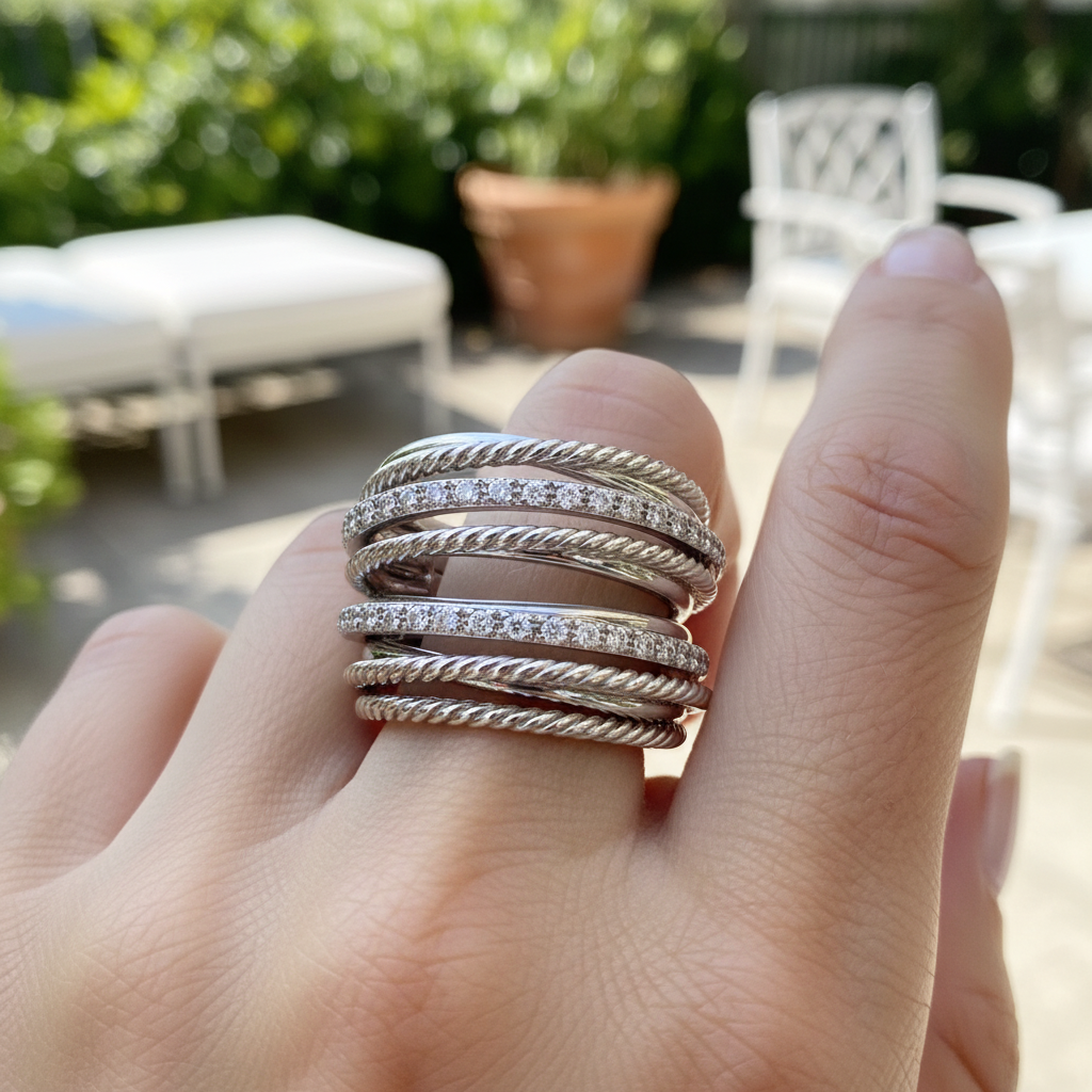 Geometrischer Designring - OfficeElegance