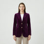 Getailleerde Fluwelen Blazer Met Gouden Knopen - Tamara