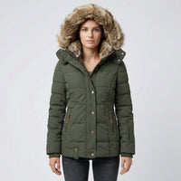 Gevoerde Winterjas Met Bontcapuchon - Sheryl