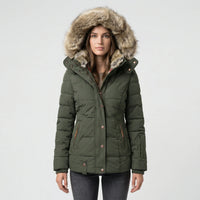 Gevoerde Winterjas Met Bontcapuchon - Sheryl