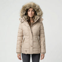 Gevoerde Winterjas Met Bontcapuchon - Sheryl