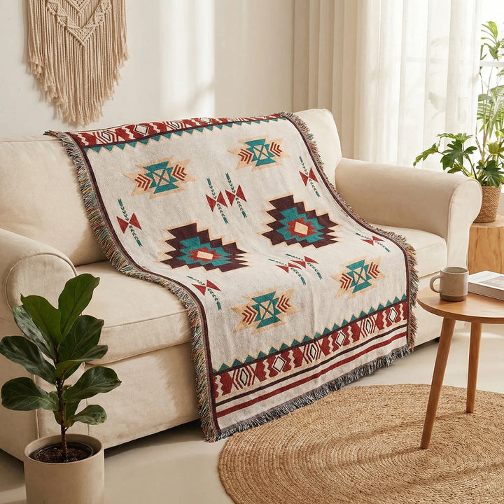 Gewebte Boho-Decke - Azteква