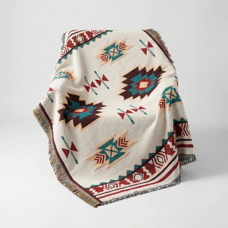 Gewebte Boho-Decke - Azteква