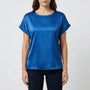 Glossy Short-Sleeve Relaxed Top - Natasha