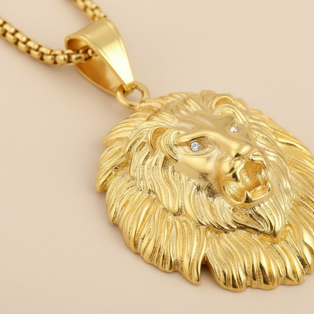 Goldfarbene Halskette - LionGlow