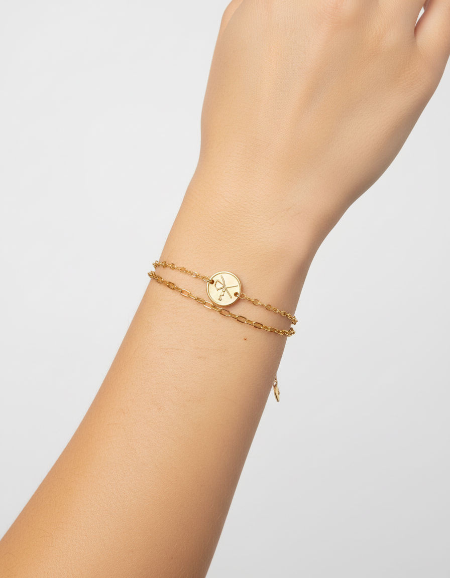 Goldfarbenes Initialarmband - InitialGold