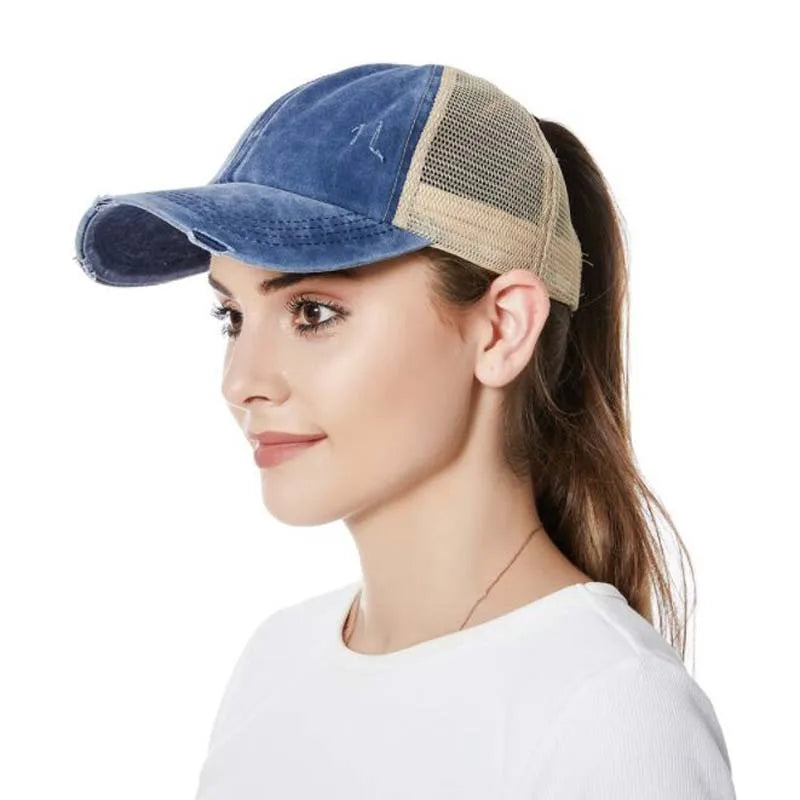 Cap mit Zopföffnung & Mesh-Design – 1 kaufen, 1 gratis – Liora