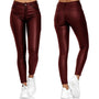 Leder-Stretchhose mit hohem Bund – Raffaela