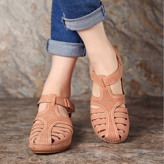 Leren orthopädische Damensandalen – Elin