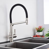 Küchenarmatur mit Doppel-Auslauf und Wasserfiltration – PureFlow Duo
