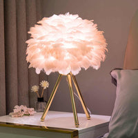Dimmbare Tischlampe mit luxuriösen Federn – Pluma