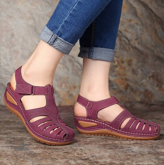 Leren orthopädische Damensandalen – Elin