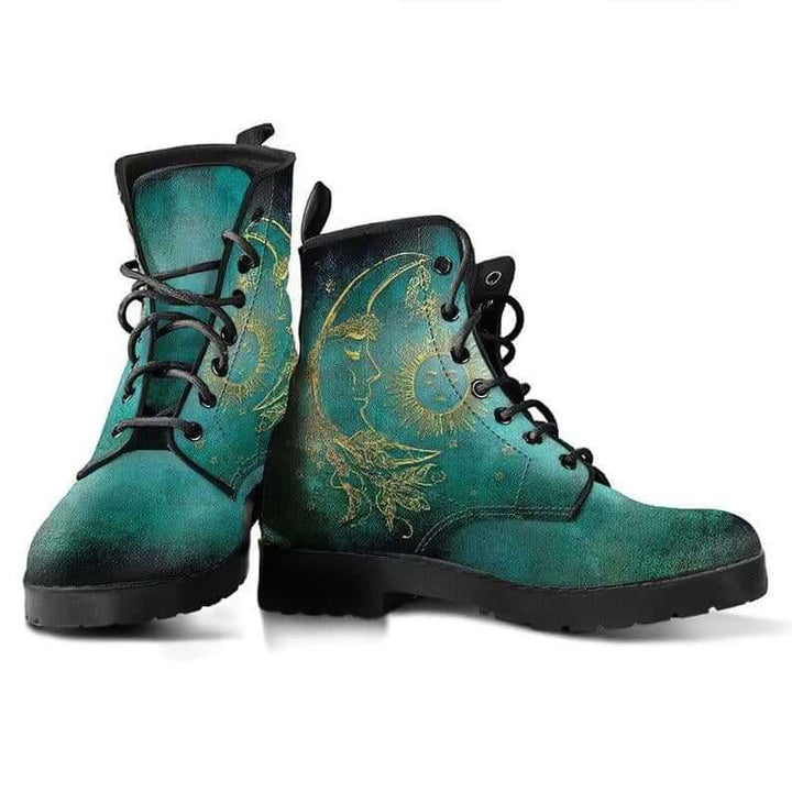 Damen-Stiefeletten mit Herbstlaub- und Mondmotiv – Selene