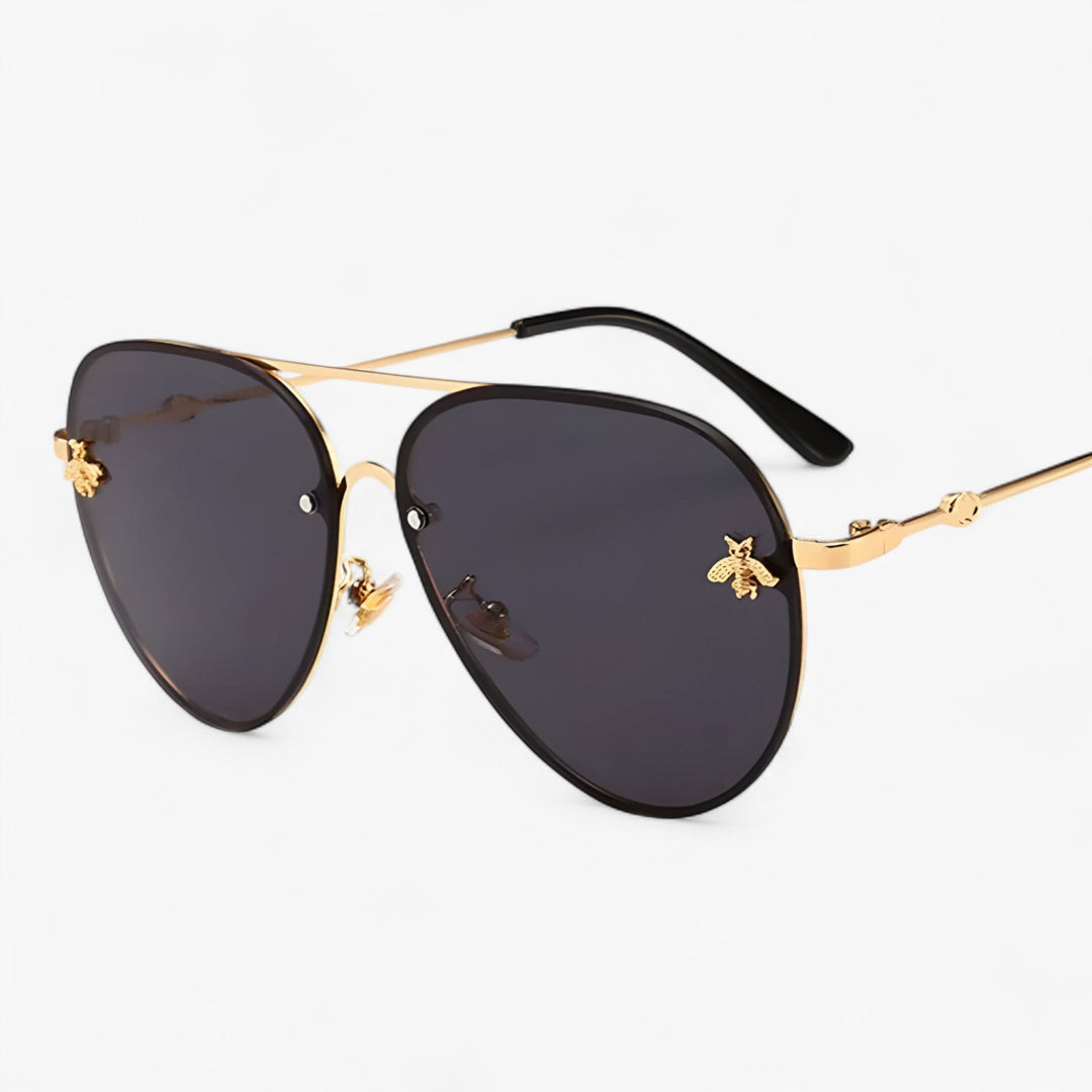 Vintage Piloten-Sonnenbrille mit Bienen-Detail – Halcyon