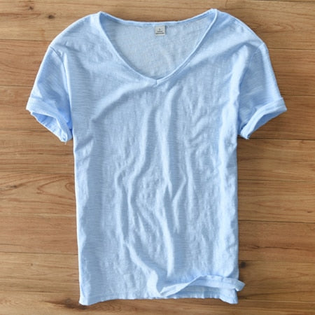 Leichtes Leinen V-Ausschnitt Shirt Herren – Atmungsaktiv & Sommerlich – Thilo