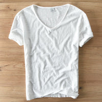 Leichtes Leinen V-Ausschnitt Shirt Herren – Atmungsaktiv & Sommerlich – Thilo