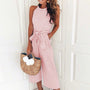 Gestreifter Damen Jumpsuit mit Wickelausschnitt – Vivienne