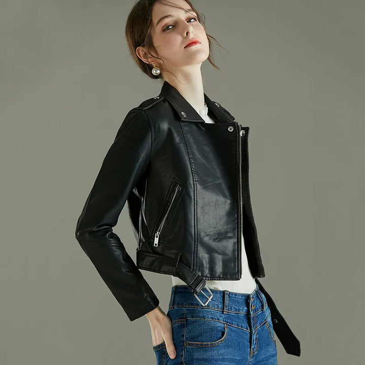 Vegane Damen Lederjacke – Alivra Herbstedition