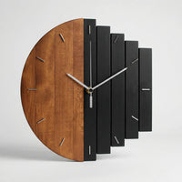 Halbrunde Wanduhr Im Lamellen-Design - Timbera
