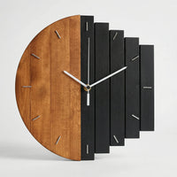 Halbrunde Wanduhr Im Lamellen-Design - Timbera