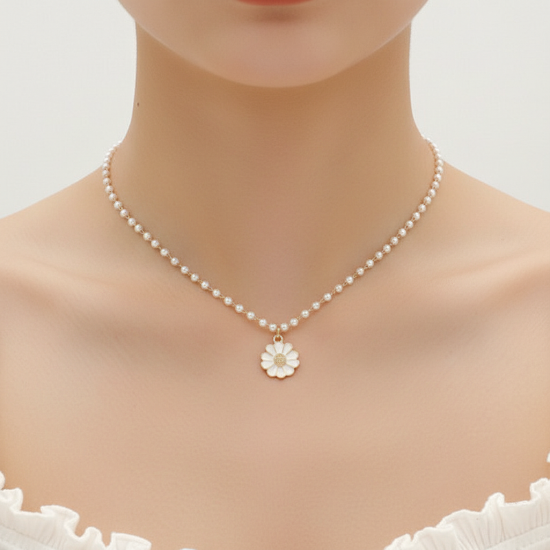 Halskette Mit Anhänger - PetalPearl